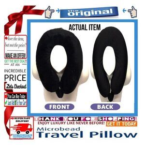🛑 CLOUDZ Microbead ➕🆒 PILLOW Neck Back TRAVEL Support Luggage 💸BUY NOW❗